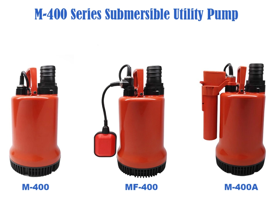 400W Large Flow Utility Non-Clogging Sea Water Supply Fish Farm Fishponds Circulation Plastic Centrifugal Submersible Water Pump with Float Switch
