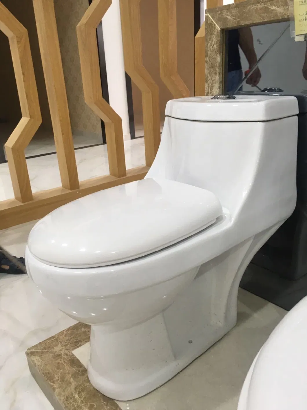 Victory Logo Cheap Price One Piece Ceramic Toilet with Big Outlet Hole
